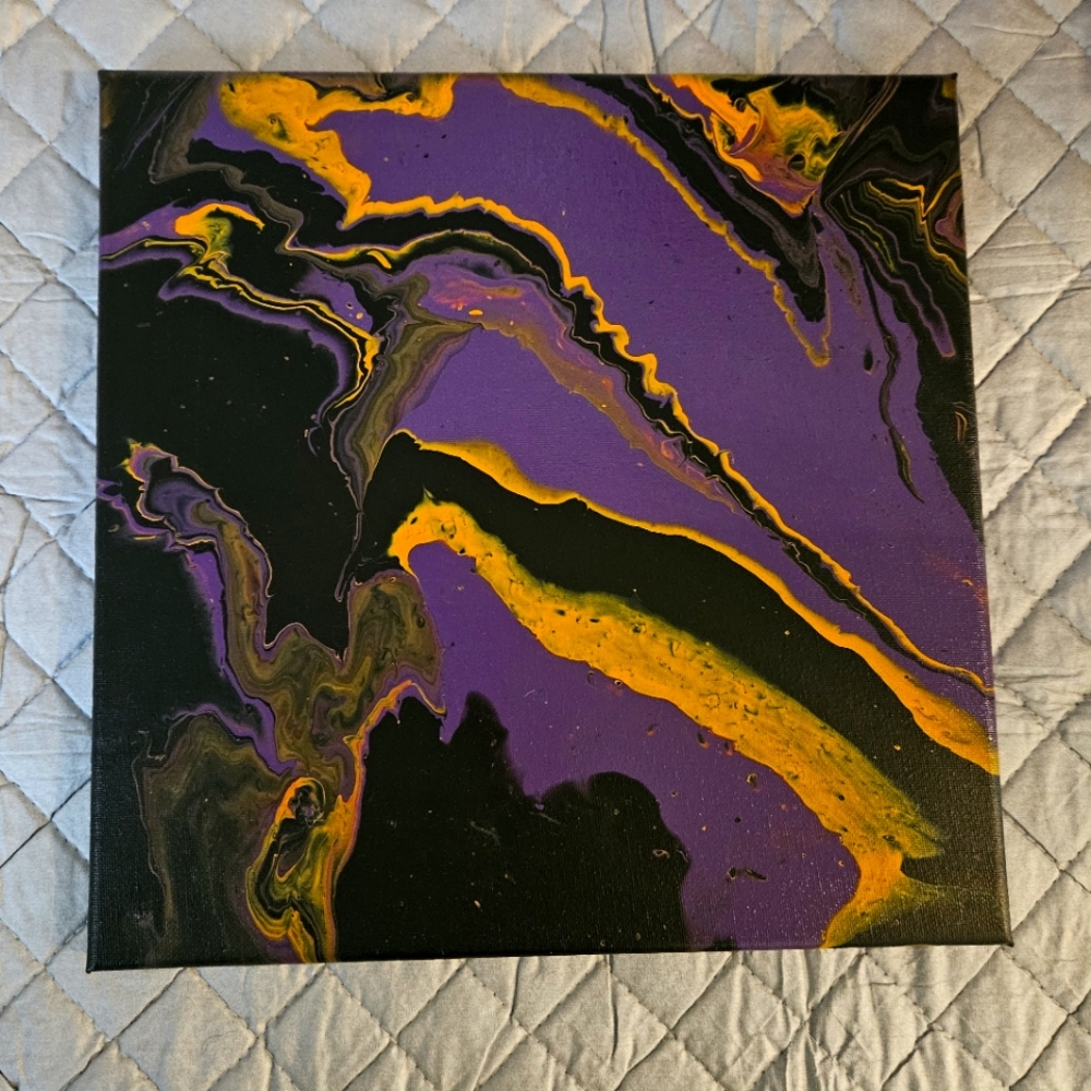 Pour Painting 🖤💜🧡